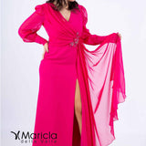 lungo con applic.floreali SP220003 FUXIA SONIA PENA 
