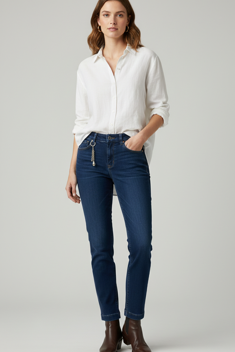 Pantalone jeans con accessorio CF70192 DENIM CARLA FERRONI 