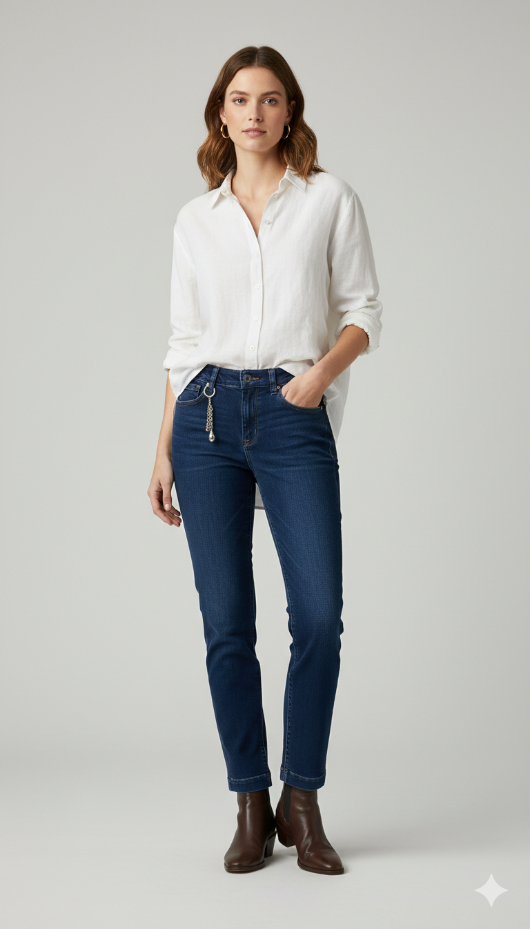 Pantalone jeans con accessorio CF70192 DENIM CARLA FERRONI 