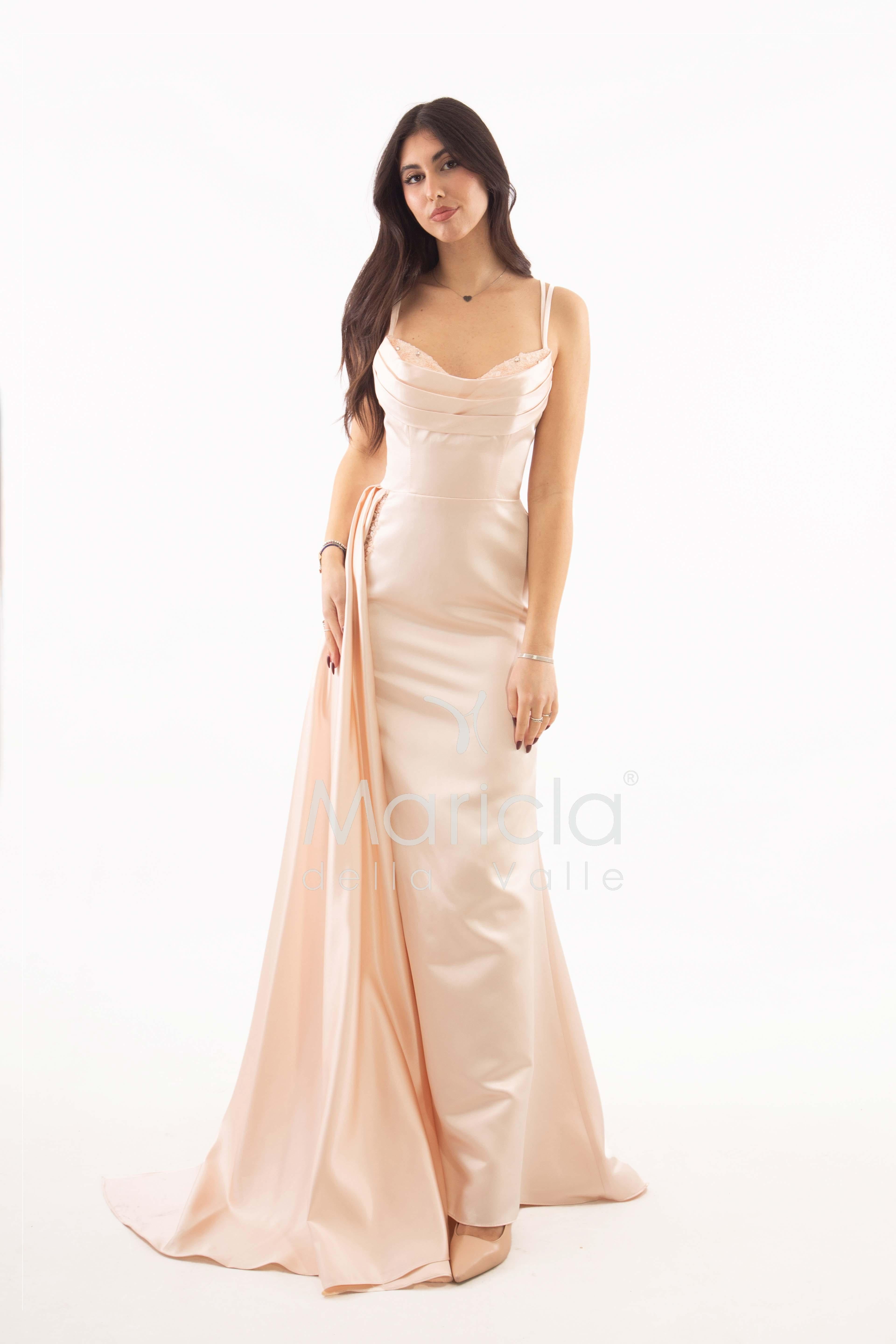 abito lungo con ricamo ANT23103XB CIPRIA ANTILLE ELEGANCE 