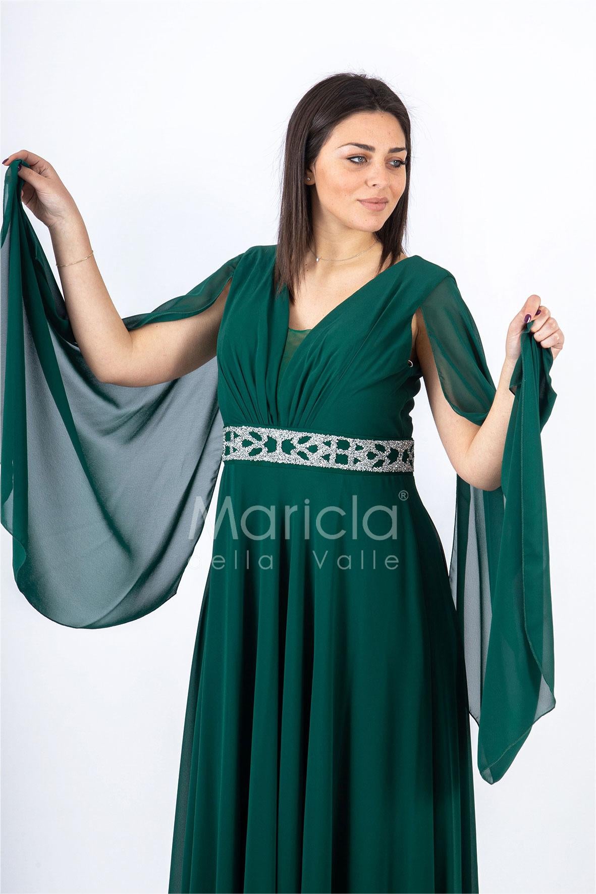 lungo con strass centrali RG60PA VERDE GIGLI CERIMONIA 