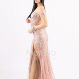 Abito a sirena scollo omerale FP881007 ROSA MARICLA ELEGANCE 