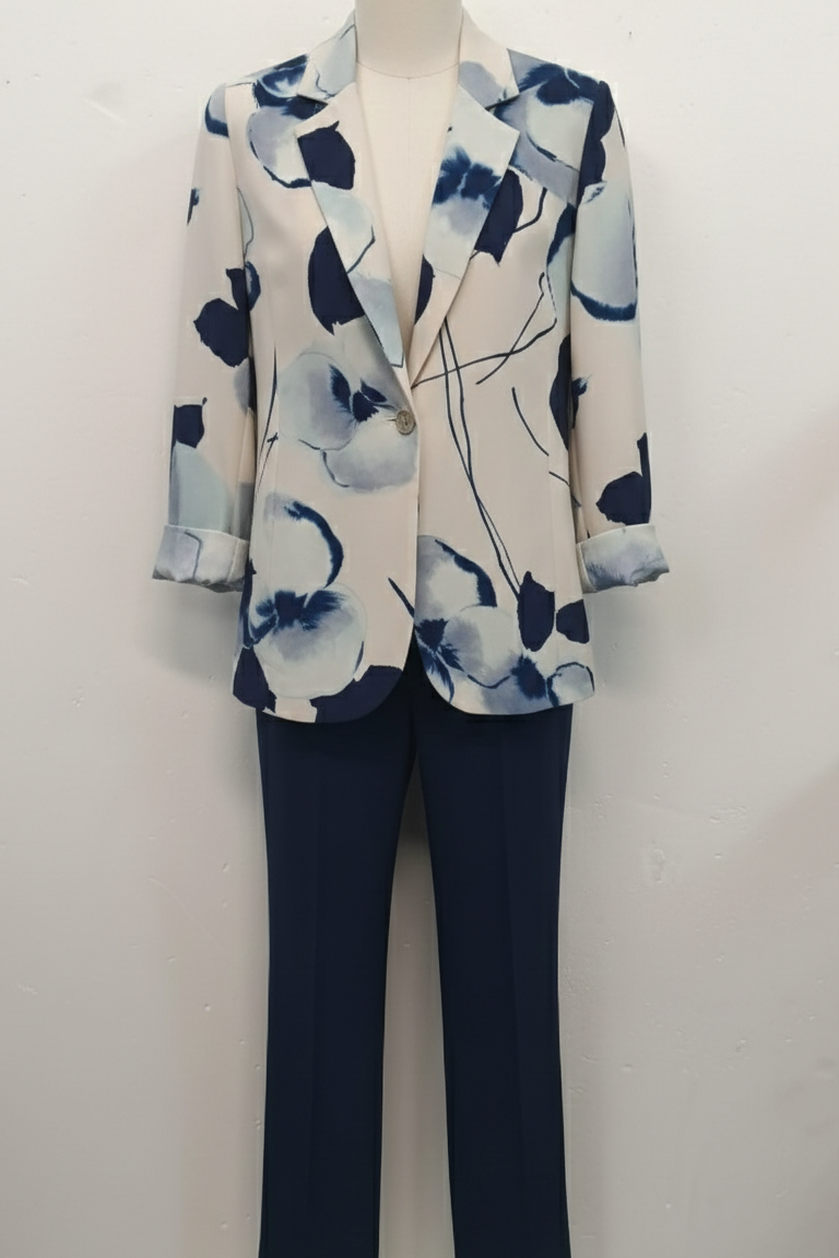 tailleur con giacca fantasia ATENA BLU MARICLA 