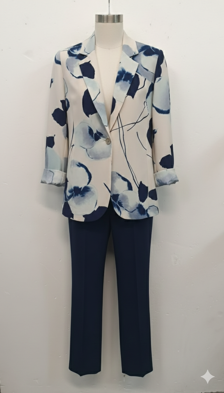 tailleur con giacca fantasia ATENA BLU MARICLA 