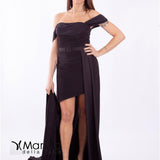 drappeggio con coda CAN8033 NERO MARICLA ELEGANCE 