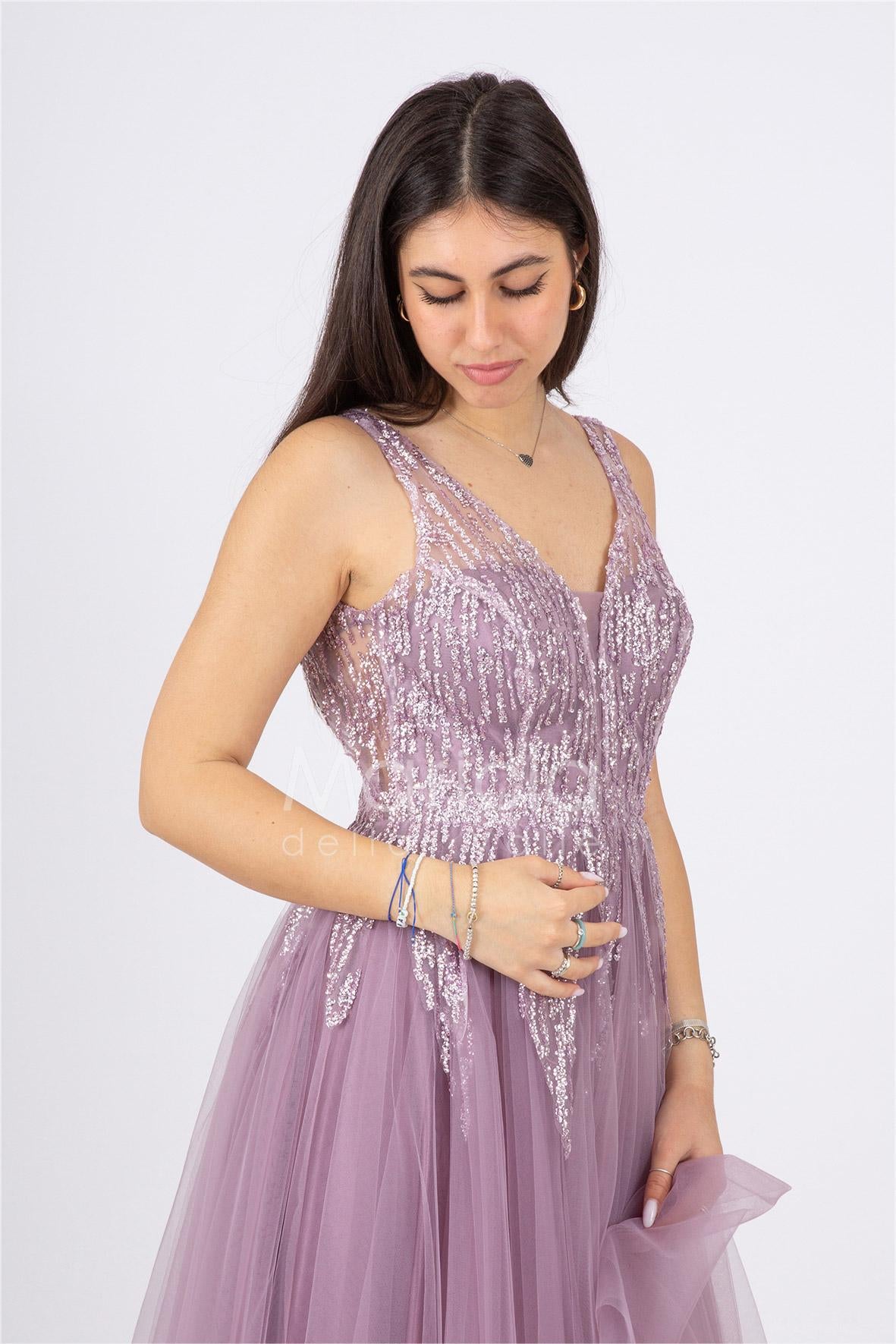abito bambola toulle e strass FI6871 UVA MARICLA ELEGANCE 