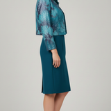 Tubino con giacchino e paillettes LH214AG PETROLIO LUDOVICA HASSLER 