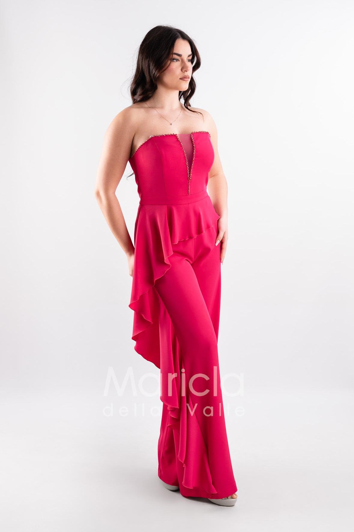 tuta con baschina PF108 FUCSIA PAOLA FORTI 