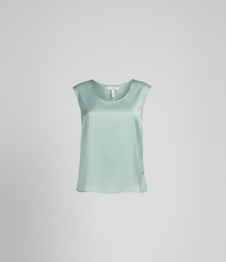 Top Elegante in Satin a Taglio Vivo LES1432 MENTA MARICLA 