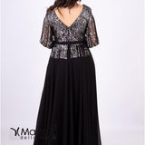 lungo con manica paiette JC34810 NERO MARICLA ELEGANCE 