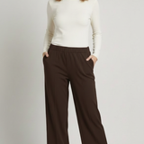 pantalone fluido con piegone strass FFTITTY MORO MARICLA 