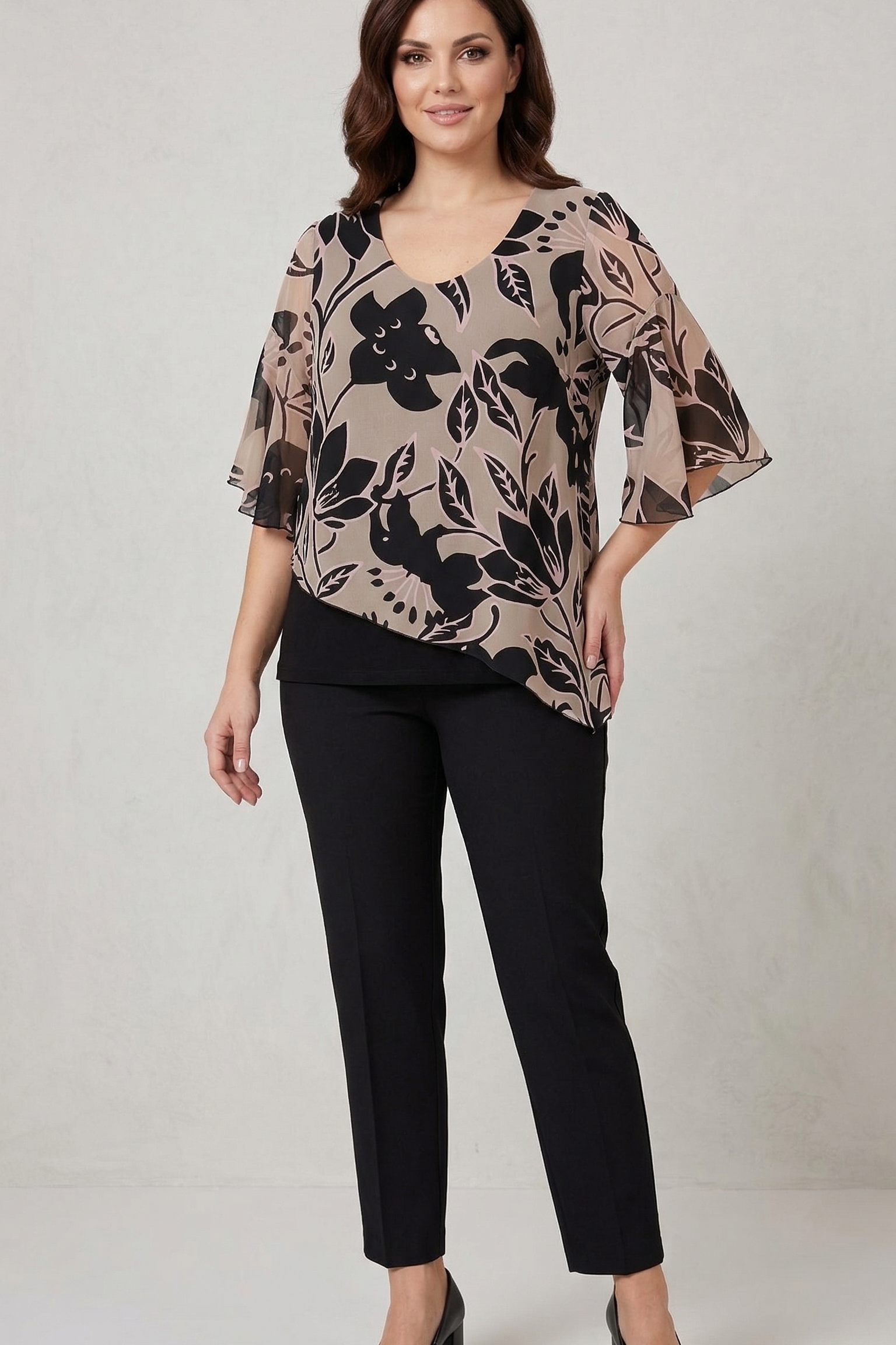 casacca fantasia asimmetrica FFCLARISSA NERO MARICLA 