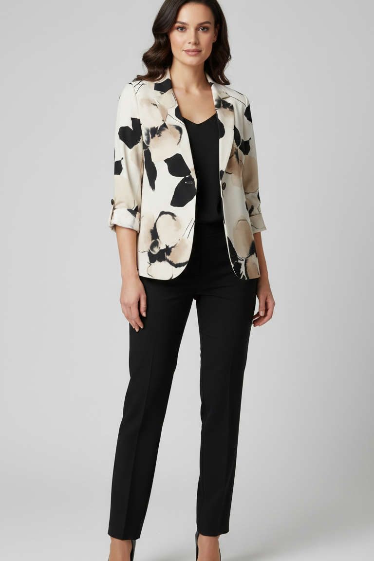 tailleur con giacca fantasia ATENA NERO MARICLA 