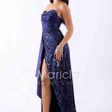 abito lungo paiette cuore HC7459 BLU MARICLA ELEGANCE 