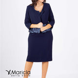 tubino ric.+bolero PF4110 BLU PAOLA FORTI 