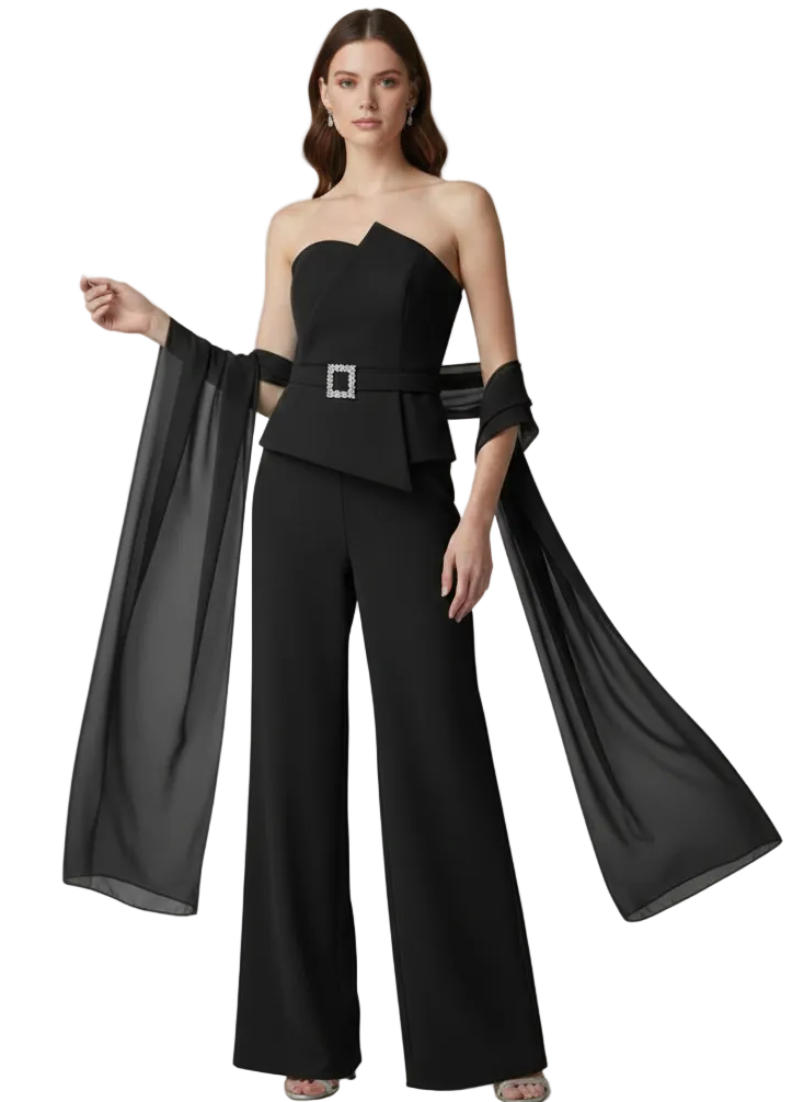 tuta con baschina asimmetrica LH105TU NERO SHARON 