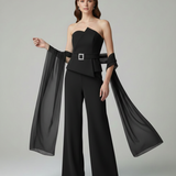 tuta con baschina asimmetrica LH105TU NERO SHARON 