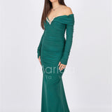 abito arricciato collana gioiello CAR58182 VERDE MARICLA ELEGANCE 