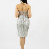 abito midi paiette SH861AC ARGENTO SHARON 