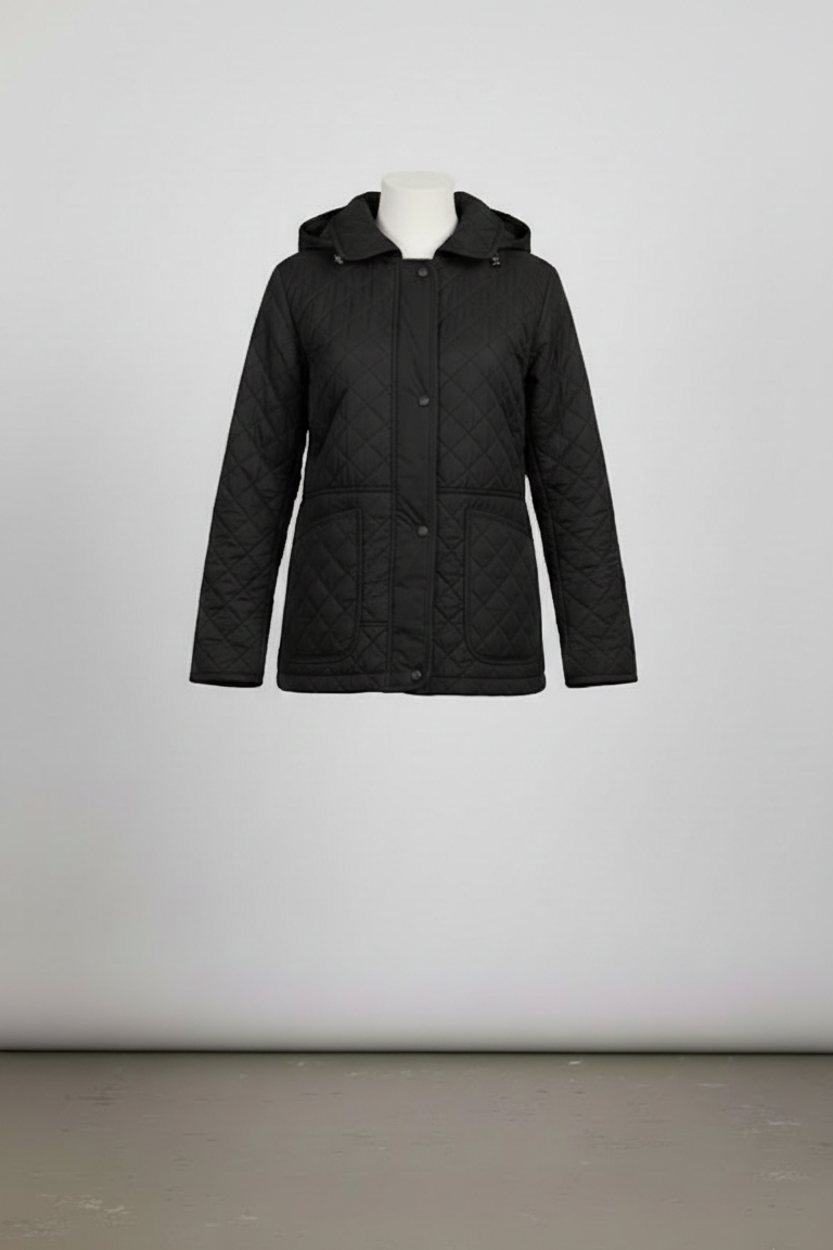 Giaccone trapuntato con cappuccio EC2508 NERO MARICLA 