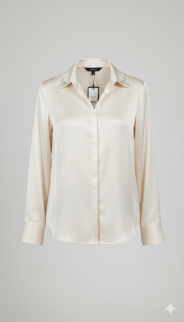 Camicia in Satin di raso luminous ROMI2752 CREMA MARICLA 