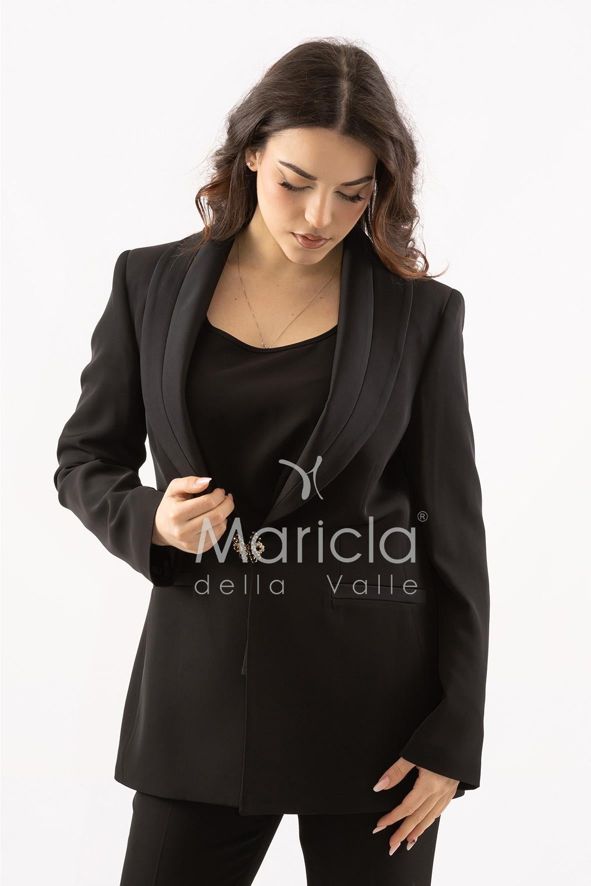 Tailleur smoking Completo 3 pezzi SH726TP NERO SHARON 