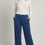 pantalone fluido con piegone strass FFTITTY BLUETTE MARICLA 