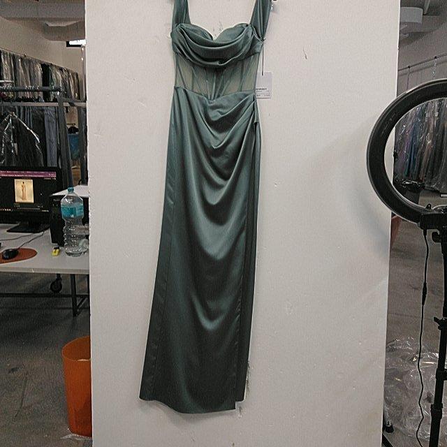 abito con trasparenza e spacco HC5226 SALVIA MARICLA ELEGANCE 