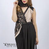 Tubino con ricamo e pailette LH11 NERO/ORO LUDOVICA HASSLER 