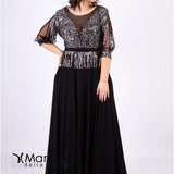lungo con manica paiette JC34810 NERO MARICLA ELEGANCE 