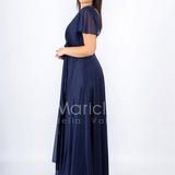 abito con fiore glitter JC34929 BLU MARICLA ELEGANCE 