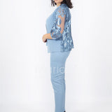 Tailleur 3 pezzi ricamato SH303 POLVERE SHARON 