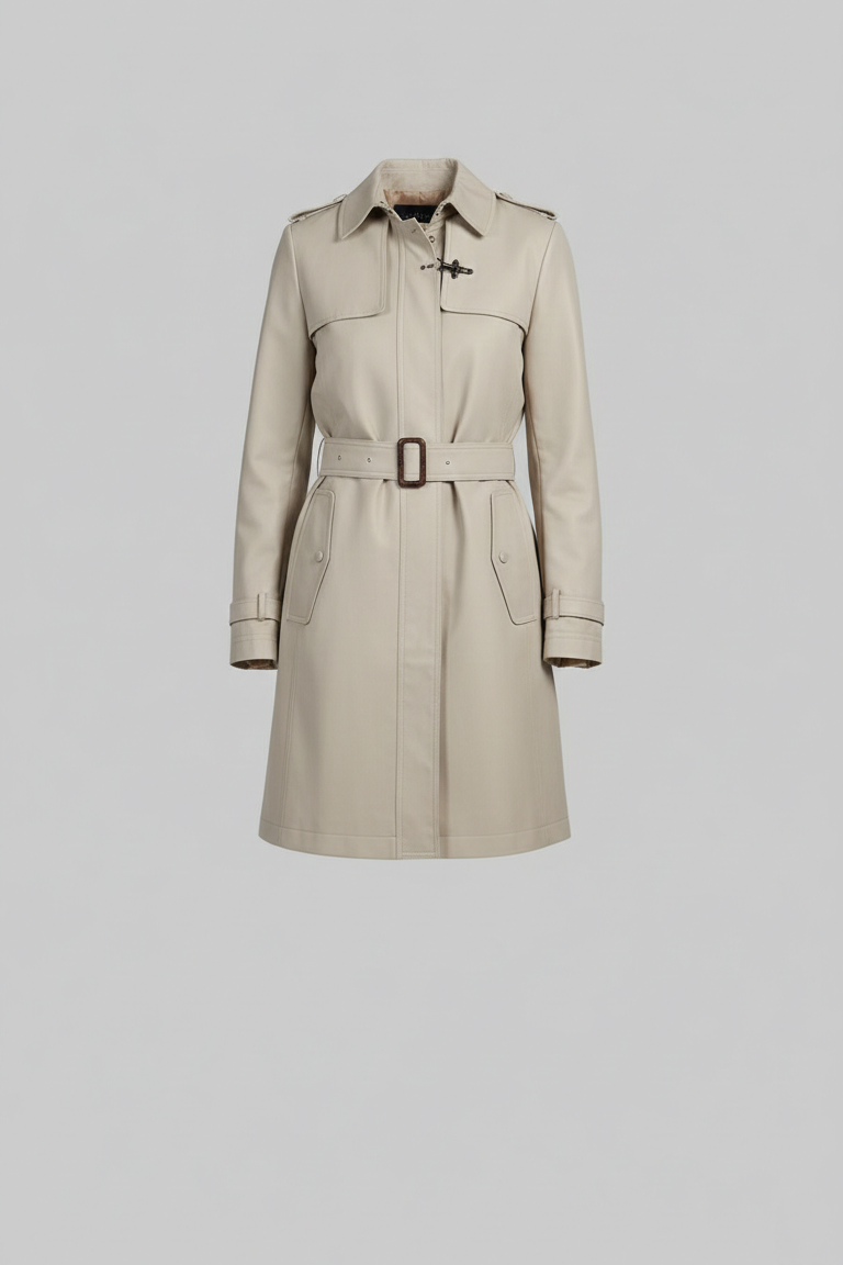 Trench Coat Monopetto con Cintura EC2492 BEIGE MARICLA 