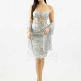 abito midi paiette SH861AC ARGENTO SHARON 