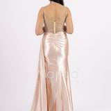 abito lungo corsetto con stecche e drappeggio FP881008 CIPRIA MARICLA ELEGANCE 