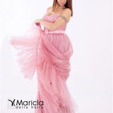 lungo toulle c/cintura AR3095 ROSA MARICLA ELEGANCE 