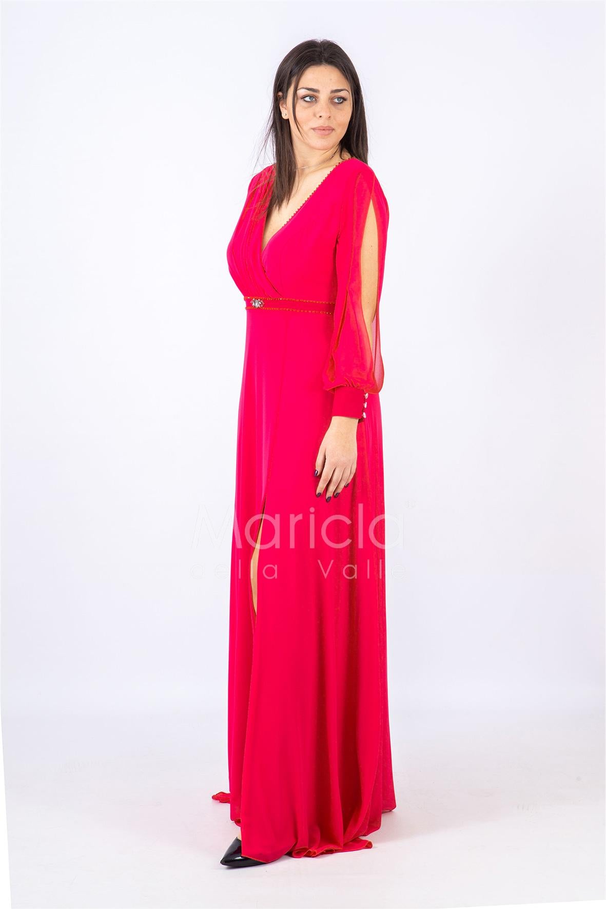 abito manica lunga PF607 FUXIA PAOLA FORTI 