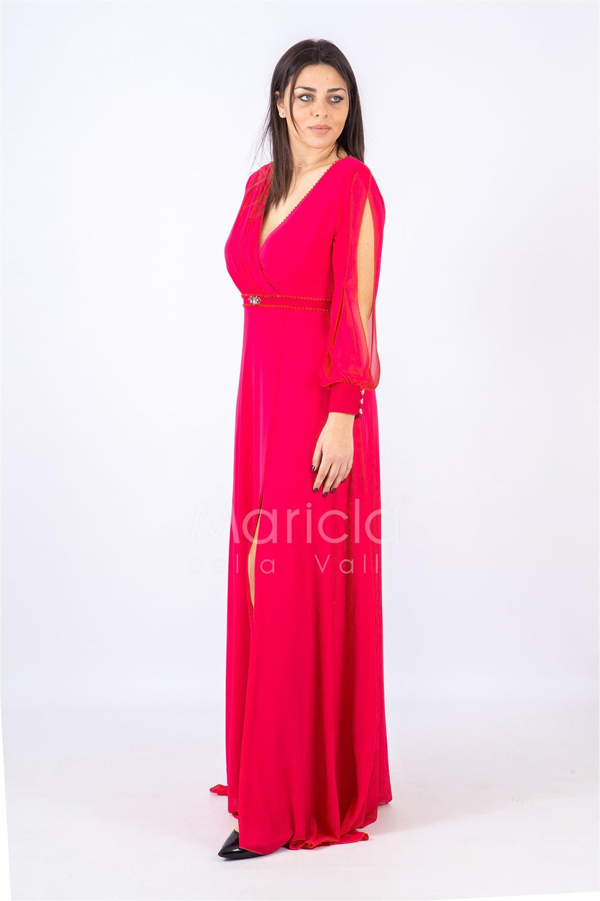 abito manica lunga PF607 FUXIA PAOLA FORTI 