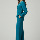 tuta smoking manica lunga PF120TU PETROLIO PAOLA FORTI 