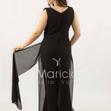 tuta con scollo paiette SH910TU NERO SHARON 
