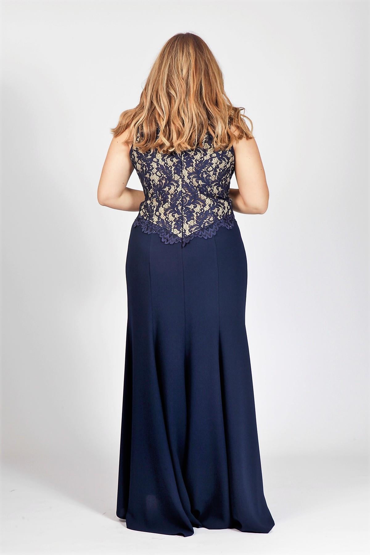 Abito ricamato<BR/> CLO60524 BLU MARICLA ELEGANCE 