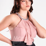 tuta pietre bicolore PF101 NERO/ROSA PAOLA FORTI 