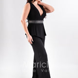 tuta baschina con strass SH606 NERO SHARON 
