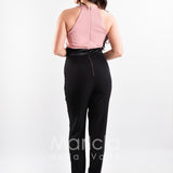 tuta pietre bicolore PF101 NERO/ROSA PAOLA FORTI 