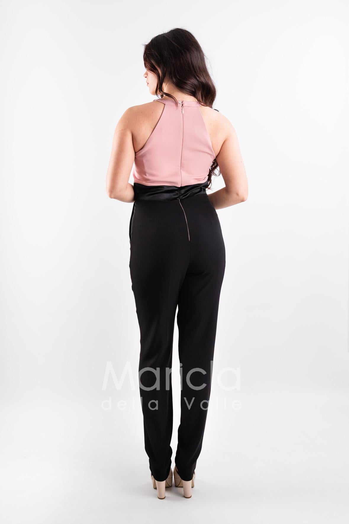 tuta pietre bicolore PF101 NERO/ROSA PAOLA FORTI 