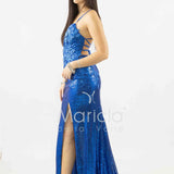 abito lungo paiette e strass ANT4005Z ROYAL ANTILLE ELEGANCE 