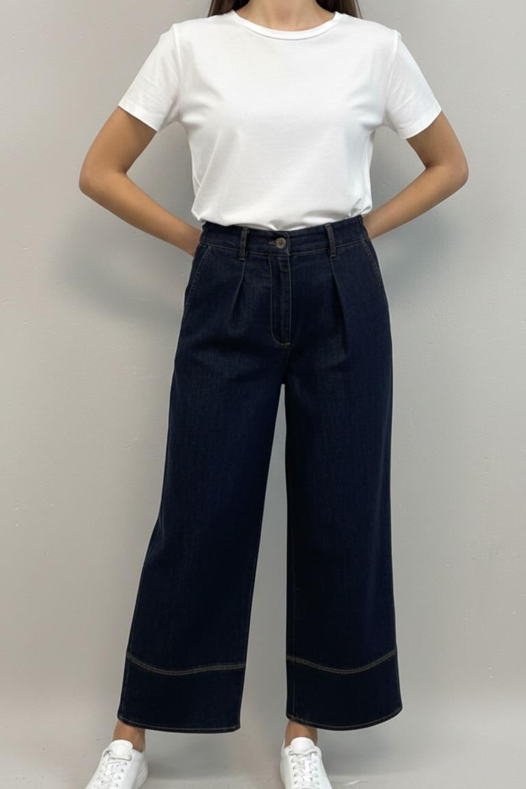 Pantalone palazzo jogger LIN402 DENIM MARICLA 