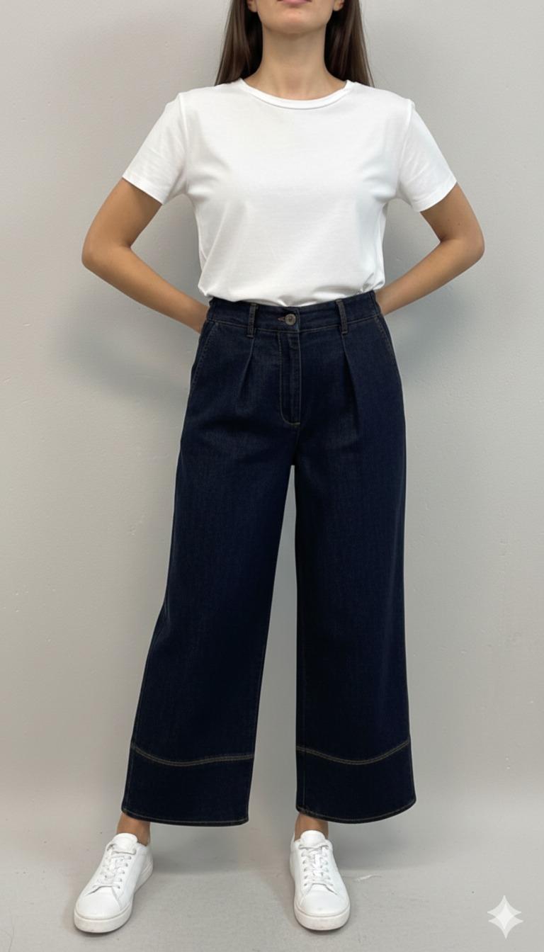 Pantalone palazzo jogger LIN402 DENIM MARICLA 