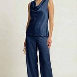 Top con scollo sceso ROMI2174 BLU MARICLA 