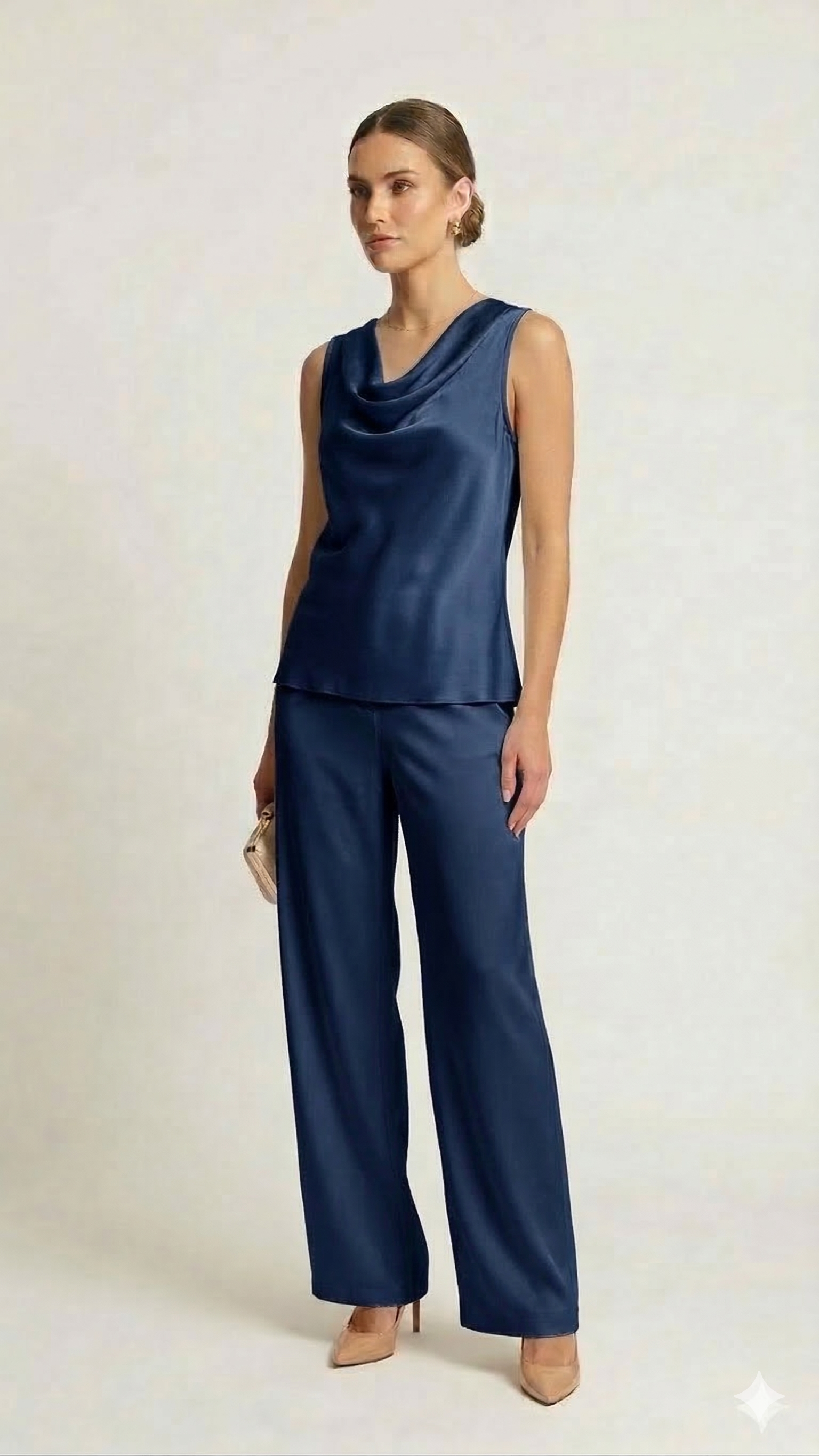 Top con scollo sceso ROMI2174 BLU MARICLA 